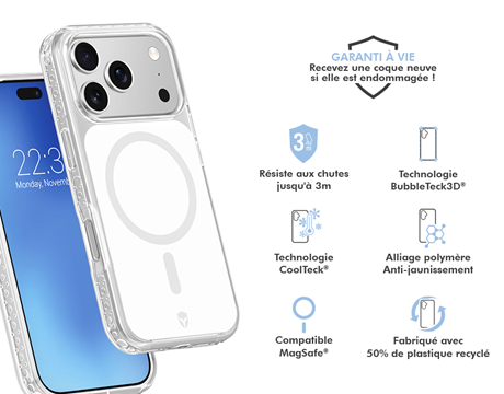 Coque MagSaf Fresh Apple iPhone 17/18 Pro Max transparente