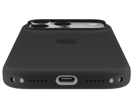 Coque silicone MagSafe iPhone 18 Pro noir