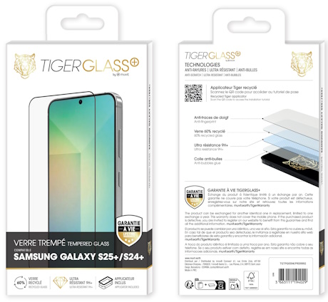 Film Tiger Glass+ Samsung Galaxy S25+ 5G transparente