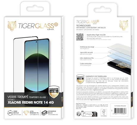 Film Tiger Glass+ recyclé Xiaomi Redmi Note 14 4G