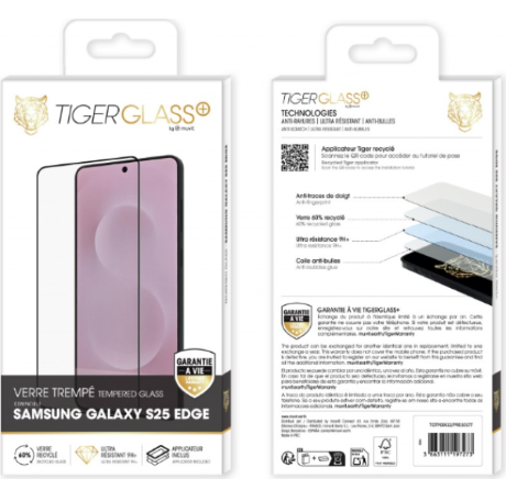 Film Tiger Glass+ recyclé Galaxy S25 Edge transparente