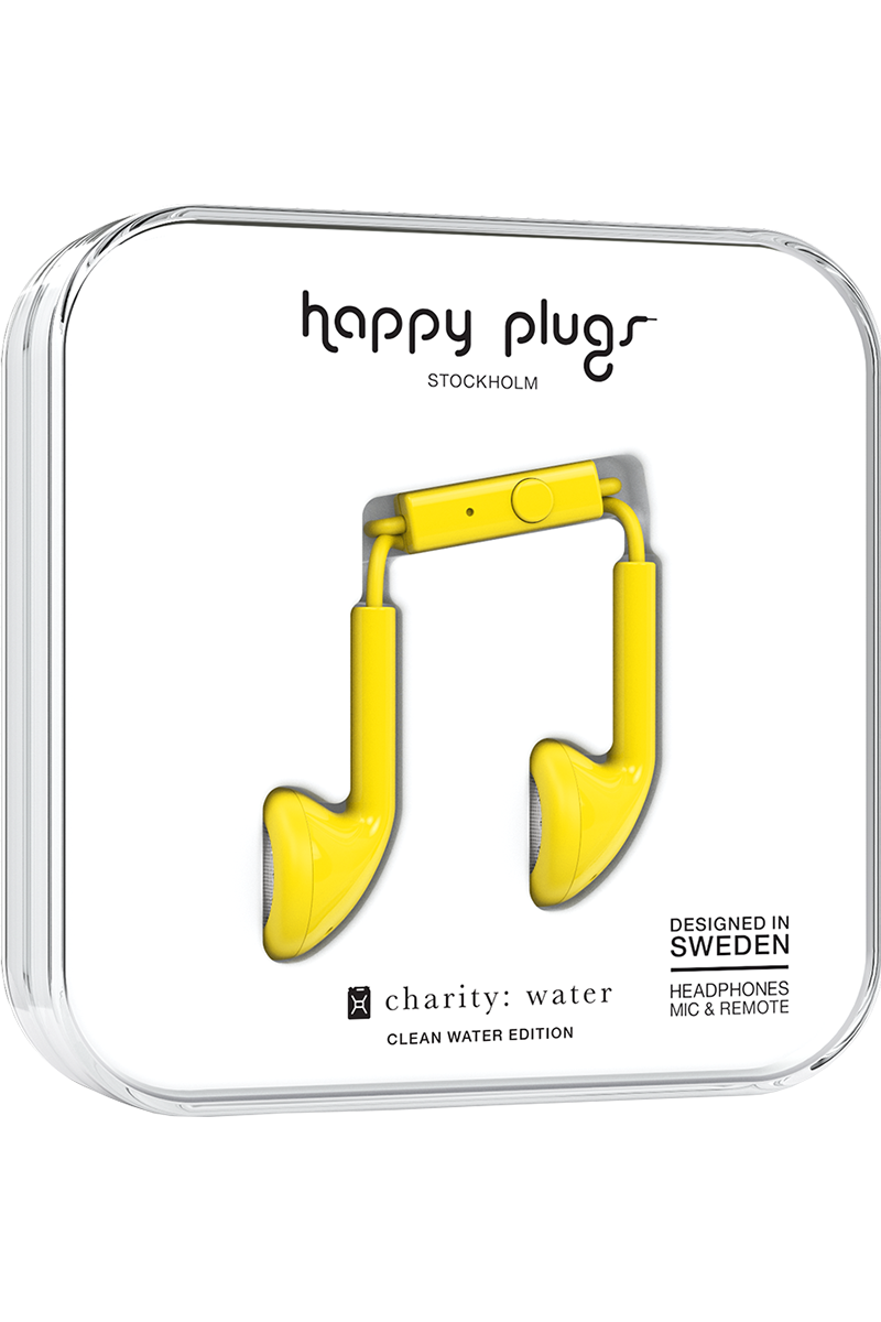 Ecouteurs filaires Happy Plugs jaune