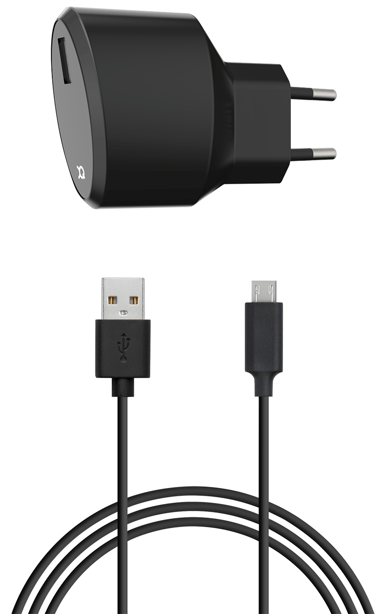 Chargeur secteur 2.4A micro USB noir