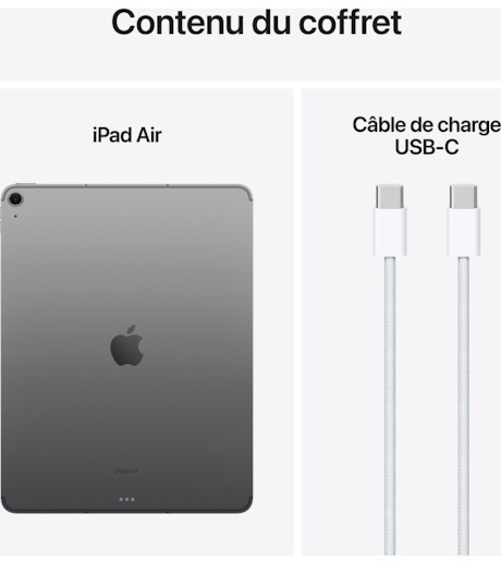Apple iPad Air 11 2024 WiFi (M2) noir sidéral 128Go