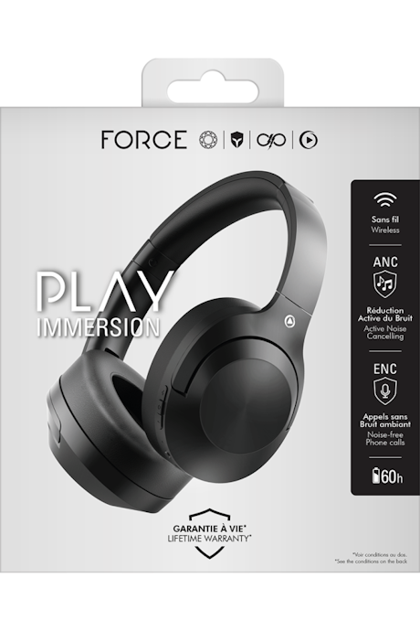 Casque Bluetooth Force Play pliable noir