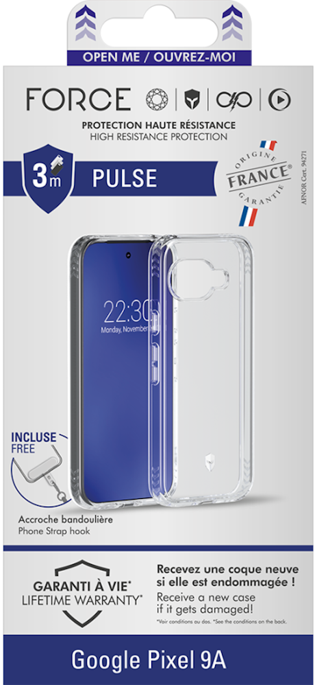 Coque Force Case Pulse MFG Pixel 9A transparente