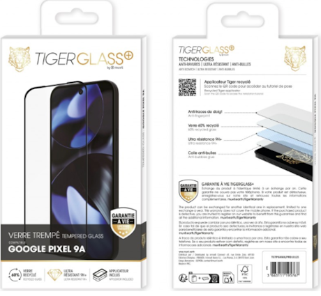 Film Tiger Glass+ recyclé Google Pixel 9A transparente