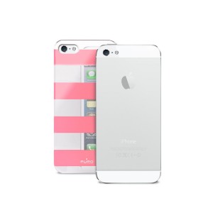Coque PURO Stripes pour iPhone 5S Rose