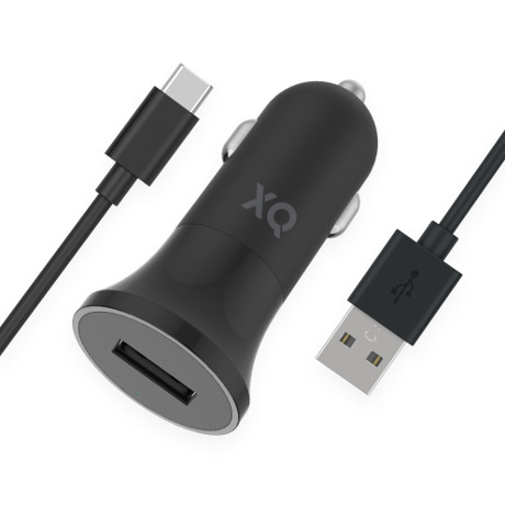 Chargeur allume-cigare 2,4 A câble USB-A vers USB-C noir