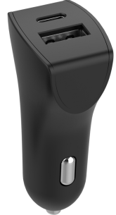Chargeur allume-cigare 32W double port USB-A/USB-C noir