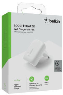 Tête de charge rapide USB-C 30W Belkin blanc