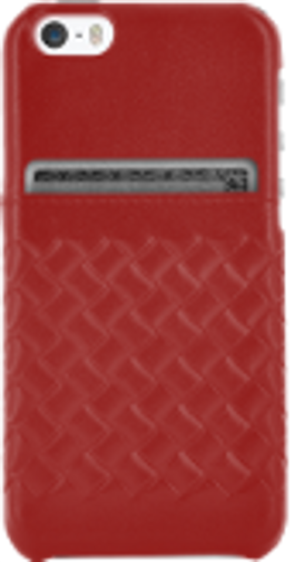 Coque en cuir rouge pour iPhone 5/5S avec porte-cartes